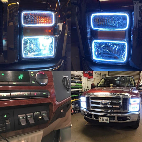 Oracle 08-10 Ford F250/350 LED HL - Black - ColorSHIFT w/ 2.0 Controller - 7190-333