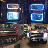 Oracle 08-10 Ford F250/350 LED HL - Black - ColorSHIFT w/o Controller - 7190-334