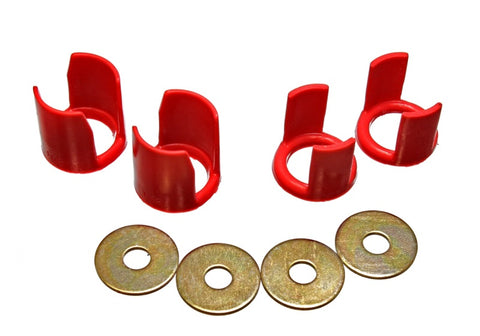 Energy Suspension 89-94 Nissan 240SX (S13) Red Rear Subframe Insert Set - a supplement to the subfra - 7.1113R