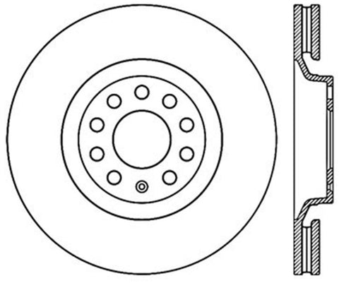 StopTech 05-06 Audi A4 Quattro/ 02-04 A6 Quattro / 99-02 S4 Front Left Slotted & Drilled Rotor - 127.33096L