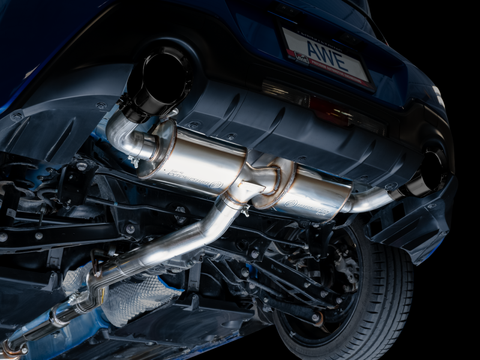 AWE Tuning Subaru BRZ/ Toyota GR86/ Toyota 86 Touring Edition Cat-Back Exhaust- Diamond Black Tips - 3015-33486