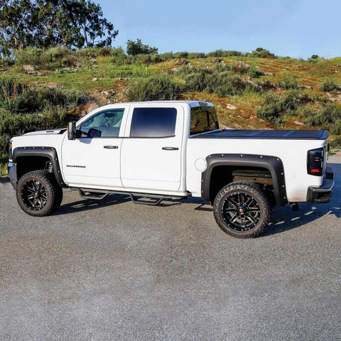 Westin 14-18 Chevrolet Silverado/GMC Sierra Crew Cab Outlaw Nerf Step Bars (Excl. Diesel) -Text. Blk - 20-13725