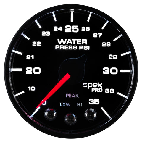 Autometer Spek-Pro - Nascar 2-1/16in Water Press 0- 35 psi Bfb Sp - P543328-N1