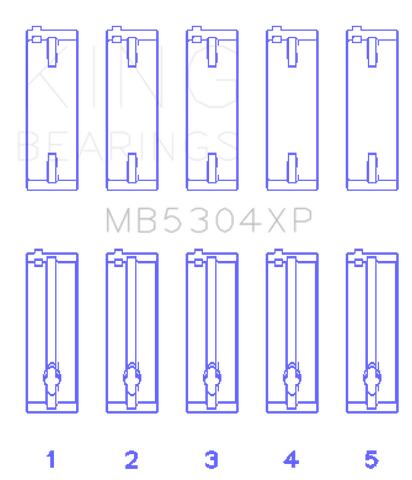 King Mazda B6/B6-T/ZM/B3/B5 (Size +0.25) Main Bearing Set - MB5304XP0.25
