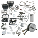 S&S Cycle 00-06 BT 124in Hot Set Up Kit w/ S&S Cylinder Heads - Wrinkle Black - 900-0565