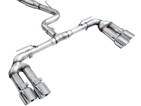 AWE Tuning 22-24 Audi 8Y S3 Track Edition Exhaust - Chrome Silver Tips - 3020-42897