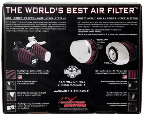K&N 00-16 Harley Davidson Street Metal Intake System Flare Black - RK-3932B