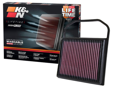 K&N Replacement Air Filter for 15-16 Mercedes Benz C400 3.0L / E320 / GL450 / ML400 (2 Required) - 33-5032