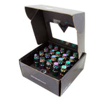 NRG 700 Series M12 X 1.5 Steel Lug Nut w/Dust Cap Cover Set 21 Pc w/Locks & Lock Socket - Neochrome - LN-LS700MC-21