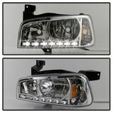 xTune Dodge Charger 06-10 1Pc LED Crystal Headlights Chrome HD-ON-DCH05-1PC-LED-C - 5017628