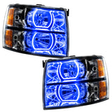 Oracle 07-13 Chevy Silverado SMD HL - Blk - Square Style - ColorSHIFT w/ 2.0 Controller - 8189-333