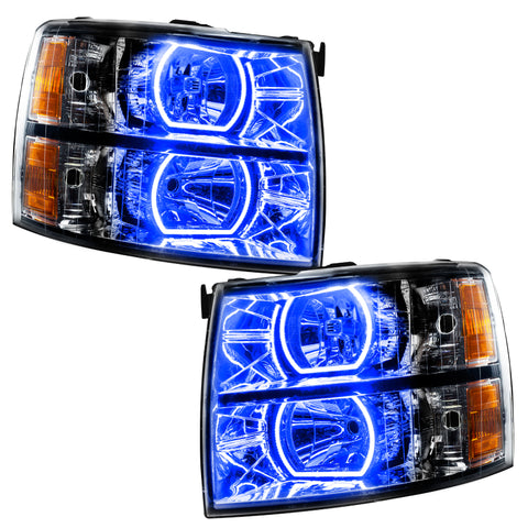 Oracle 07-13 Chevy Silverado SMD HL - Blk - Square Style - ColorSHIFT w/ 2.0 Controller - 8189-333