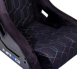 NRG FRP Bucket Seat (Black w/ Multi Color Geometric Pattern) - Large - FRP-300-MGEO-BK