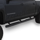 Lund 2019 Chevrolet Silverado 1500 Crew Cab 5in Oval Curved Steel Nerf Bars - Black - 23810563