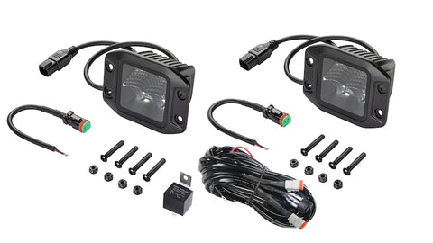 Hella Universal Black Magic 3.2in L.E.D. Cube Kit - Flood Beam (Flush Mount) - 358176831