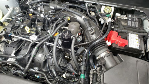 J&amp;L 19-24 Ford/Lincoln SUV &amp; Trucks w 2.0 EcoBoost Driver Side Oil Separator 3.0 - Black Ano - 3044D-B