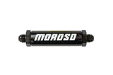Moroso In-Line Fuel Filter - 6.5in -8An - 40 Micron SS Filter - Aluminum - 65230