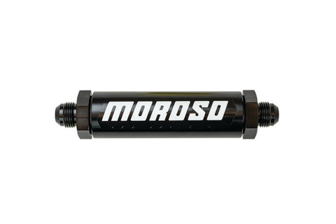 Moroso In-Line Fuel Filter - 6.5in -8An - 40 Micron SS Filter - Aluminum - 65230