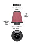 K&N Universal Chrome Filter 2.063in Flange ID x 3.5in Base OD x 2in Top OD x 4in H - RC-1200