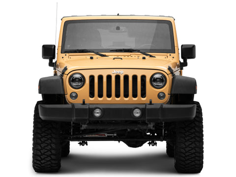 Raxiom 07-18 Jeep Wrangler JK Axial Series LED Headlights- Black Housing (Clear Lens) - J132813