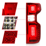 Anzo 19-21 Chevy Silverado Full LED Tailights Chrome Housing Red/Clear Lens G2 (w/C Light Bars) - 311416