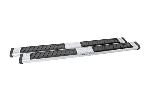 Dee Zee Universal Tubes - 6In Oval - Black Tread Aluminum (ExtCab) - DZ16412