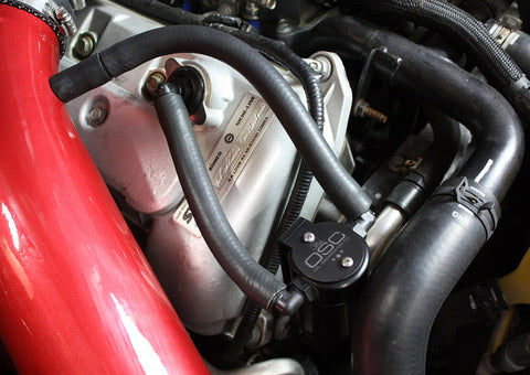 J&L 99-04 Ford Mustang SVT Cobra Passenger Side Oil Separator 3.0 - Black Anodized - 3018P-B