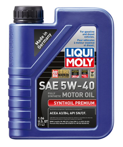 LIQUI MOLY 1L Synthoil Premium Motor Oil SAE 5W40 - 2040