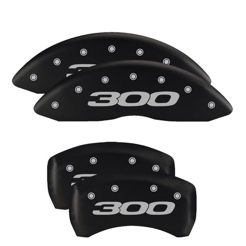 MGP 4 Caliper Covers Engraved Front & Rear Style 1/Chrysler Wing Black finish silver ch - 32005SCW1BK