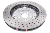 DBA 06-17 Audi RS3 8V Sedan 5000 Fully Assembled 2-Pc Clear Anodized Hat T3 Drilled/Dimpled Rotor - DBA53004SLVXD