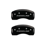 MGP 4 Caliper Covers Engraved Front & Rear Ridgeline Black Finish Silver Char 2019 Honda Ridgeline - 20213SRGLBK
