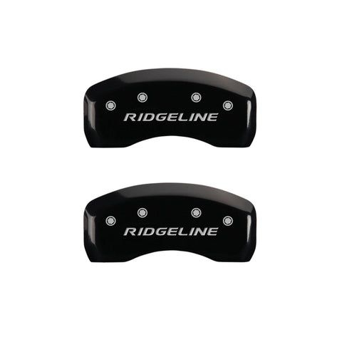 MGP 4 Caliper Covers Engraved Front & Rear Ridgeline Black Finish Silver Char 2019 Honda Ridgeline - 20213SRGLBK
