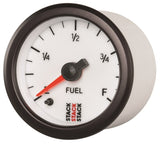 Autometer Stack 52mm 0-280 Ohm Programmable Pro Stepper Motor Fuel Level Gauge - White - ST3365