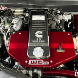 Wehrli 13-23 Dodge Cummins 6.7L Fabricated Aluminum Engine Cover - WCFab Red - WCF100730-RED