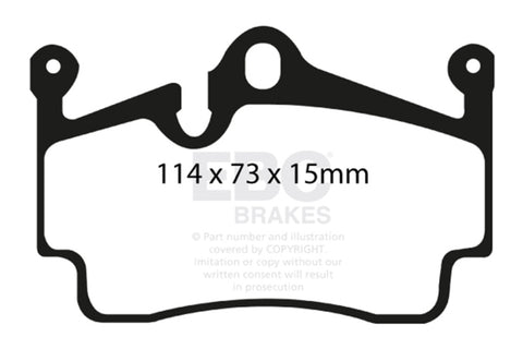 EBC Racing 12-16 Porsche Boxster 2.7L (Cast Iron Rotors Only) RP-X Rear Brake Pads - DP81920RPX