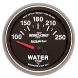 Autometer Sport-Comp II 52mm 100-250 F Short Sweep Electronic Water Temperature Gauge - 3637