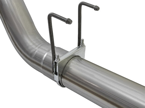 aFe Large Bore-HD 5in DPF Back 409 SS Exhaust System w/Black Tip 2017 Ford Diesel Trucks V8 6.7L(td) - 49-43090-B