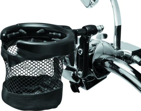 Kuryakyn Drink Holder With Basket Perch Mount Gloss Black - 1738
