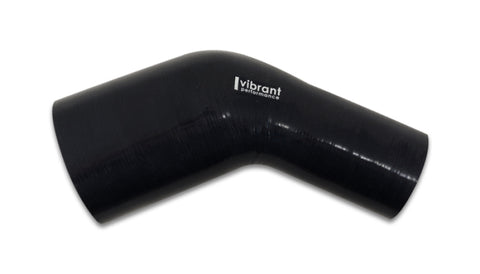 Vibrant 3in ID x 3.50in ID Gloss Black Silicone 45 Degree Transition Elbow - 19769