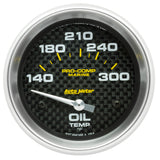 Autometer Marine Carbon Fiber Electric Oil Temperature Gauge 2-5/8in 140-300 Deg F - 200765-40