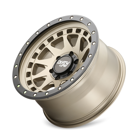 Dirty Life 9311 Enigma Pro 17x9/5x127 BP/-12mm Offset/71.5mm Hub Satin Gold Wheel - Beadlock - 9311-7973MGD12