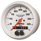 Autometer Marine White 3 3/8in 50MPH GPS Speedometer Gauge - 200635