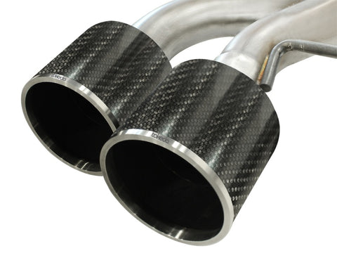 aFe Takeda 3in SS Exhaust Cat-Back 09-14 Nissan GTR V6 3.8L Carbon Fiber Tips - 49-36108-C