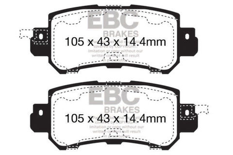 EBC 12+ Mazda CX-5 2 Yellowstuff Rear Brake Pads - DP42135R