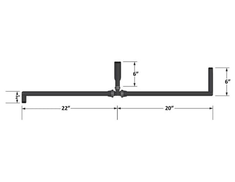 Fleece Performance Universal Pre-Formed 5/8in ID Hose w/ 90 Deg. Ends/1in ID T-Fitting - FPE-34258-A