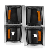 ANZO 1994-1998 Chevrolet Blazer Corner Lights Black Housing Clear Lens w/ Amber Reflector - 521042