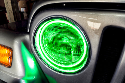 Oracle 97-06 Jeep Wrangler TJ Surface Mount LED Headlight Halo Kit - Green - 3947-004