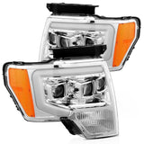 AlphaRex 09-14 Ford F-150 LUXX LED Proj Headlights Plank Style Chrome w/Activ Light/Seq Signal/DRL - 880178