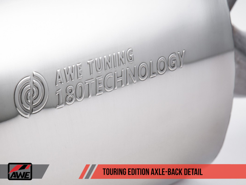 AWE Tuning BMW F3X 28i / 30i Touring Edition Axle-Back Exhaust Single Side - 80mm Black Tips - 3010-23022