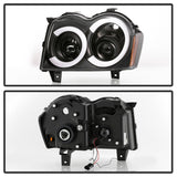 Spyder 05-07 Jeep Grand Cherokee - Light Bar Projector Headlights - Black - PRO-YD-JGC05V2-LB-BK - 5086129